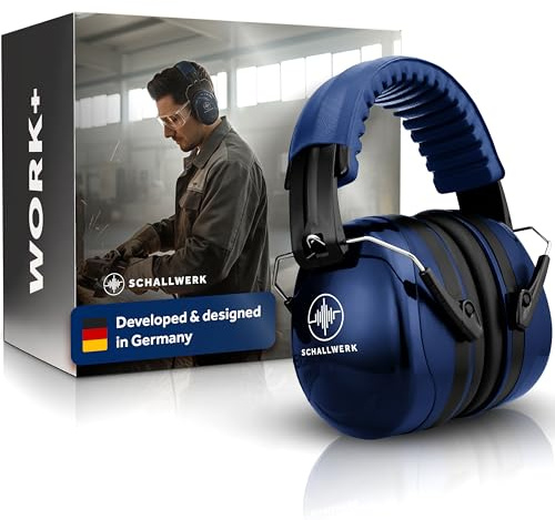 Schallwerk ® Work+ protection auditive de travail – taille des casque anti bruit ajustables – atténue le bruit et protège l'audition – idéal pour le travail et la vie quotidienne (Navy Blue)