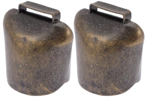 QUMIIRITY Campanelli per Bovini in Metallo 2 Pezzi Suono Brillante Campanelli Rumorosi per Mucche e Animali da Fattoria Pendenti da Appendere Leggeri e Portatili per Uso Agricolo e