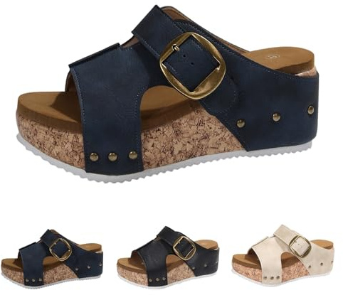 Sandaler, damer, sommar, med kilklack, pantoletter, damer, platå, eleganta kilsandaler med spännband, damsandaler, fiskmun, strandsandaler, mors dag, espadriller, kvinnor