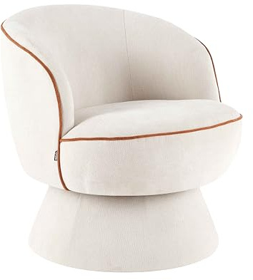 Oviala - Sillón giratorio de tela cruda