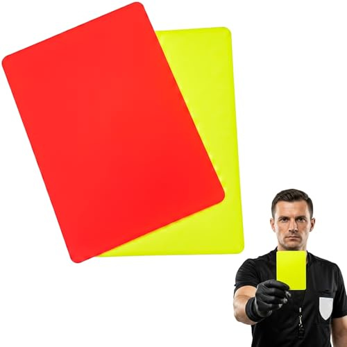 Velnos 2 Sets Referee Cards Portable Soccer Warning Tools with Red and Yellow PVC Indicators for Training and Football Match Officials