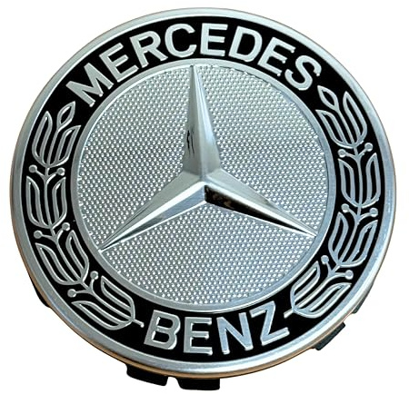 Mercedes-Benz Black Classic Logo Wheel Center Cap, Genuine MB Parts