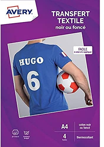 Avery T Shirt Transfer 4 Sheets for Black Textiles