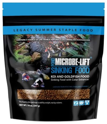 MICROBE-LIFT Sinking Fish Food Pellets for Ponds, Water Gardens, and Fountains, for Live Goldfish and Koi, 14 Ounces
