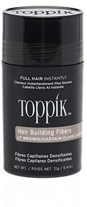 Toppik Haarfasern, Hellbraun, natürlich gewonnene Fasern aus Keratin für voller aussehendes Haar, 12 g (1er Pack)