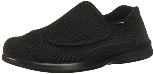 Propét Mens Cush N Foot Slipper, Black, 12 XX-Wide US