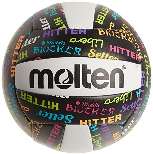Molten Volleyball-Positionen Freizeit-Volleyball, Schwarz/Neonfarben, offizielles Produkt, MS500-VBP
