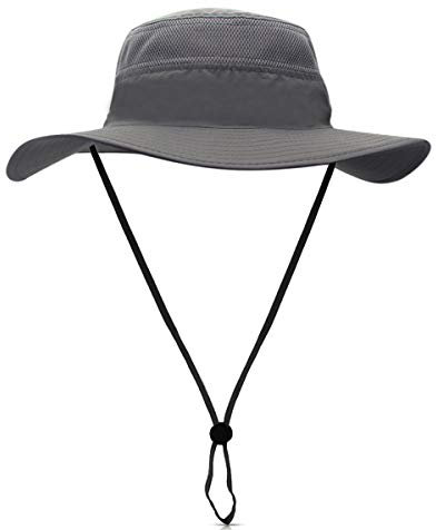 DORRISO Gartenhut Herren Damen Hut Buschhut Safarihut Sonnen Hut Unisex UV Schutz UPF 50+ Fischerhut Buschhüte Bergsteigen Campinghut Trekking Radfahren Wandern Dunkelgrau