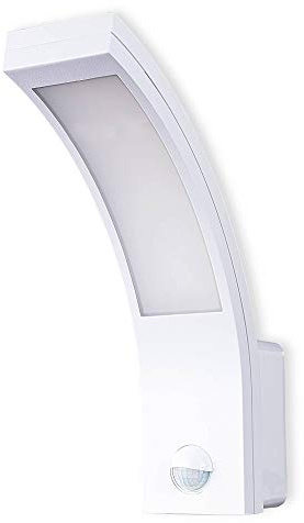 LED Wandleuchte weiß 10W mit Bewegungsmelder und Dämmerungssensor IP54 - Außen-Leuchte aus Kunststoff - Außenstrahler Garten-Lampe