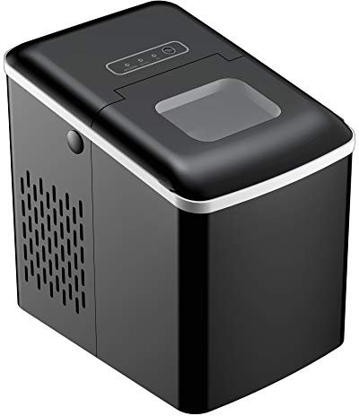 HOMCOM Macchina del Ghiaccio per Casa Autopulente Professionale 2L, 9 Cubetti in 8 Minuti, Fabbricatore Ghiaccio 90W Nero 21.2x29.5x32.6cm