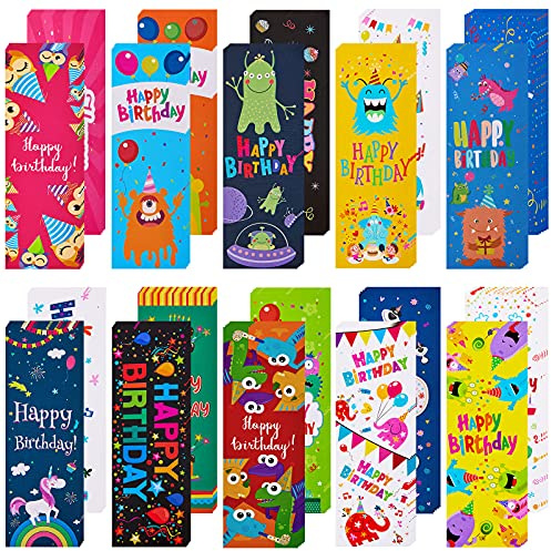 100 Pcs Happy Birthday Bookmarks Laminated for Students Classroom Supplies