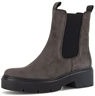 Gabor Mujer Botines, señora Botas Chelsea,Plantilla Desmontable,Medias Botas,Bota de Deslizamiento,Plano,Botas,Gris (Pepper) / 19,40.5 EU / 7 UK