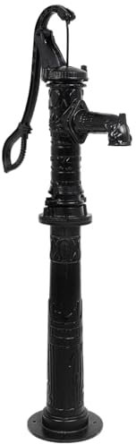 BaraSh Garden Water Pump with Stand Cast Iron,Hand Water Pump,Rustic Cast Iron Well Pump for Yard, Garden, Farm Irrigation