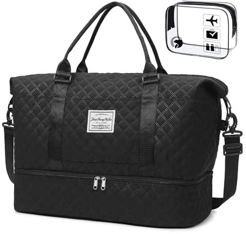 SPAHER Resväska Handbagage 55x40x20 Väska Stor sportväska Dam Weekendresor Duffle Hyttväska Kvinnor Bärbagage Sjukhusväska Skötväska Bastuväska Badväska med rese-toalettväska
