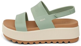 REEF Women's Water Vista Higher Platform Sandal, Water Friendly, Adjustable Strap, Frosty, 8