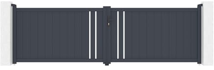 Casanoov Portail battant 4m GIONA H.120 aluminium gris