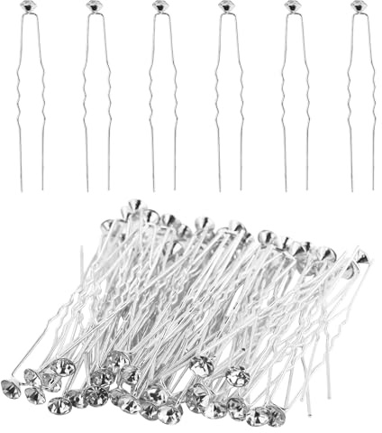 60 Piezas para el Cabello de Diamantes en Forma de U, Horquillas para el Cabello de Novia, Accesorios para el Cabello de Dama de Honor para Mujeres y Niñas flor para Boda/Aniversario