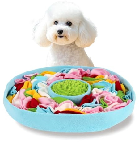 RGBRGB Premium Slow Feeder Snuffle Mat for Dogs - Interactive Feeding, Mental Stimulation, and Anxiety Relief (Blue, 15 x 2inch)