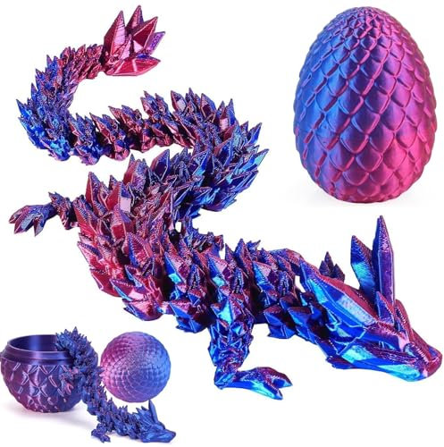 GUIANLOU 3D Drachenfiguren Im Drachenei Realistische Beweglicher Drachen 3D Gedrucktes Drachenei Mit Drache Bewegliche Drachenspielzeuge Dracheneier Wohnkultur Geheimnisvolle Drachen Spielzeug