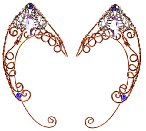 LRXIYODE Pendientes Clip Mujer Retro de Aluminio Estilo Curvo Diseño de Oreja y Ala, Joyas Delicadas para Fiesta de Cumpleaños y Días Festivos,