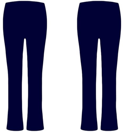 Women's Ribbed Trousers Pack of 2 Black, Bootleg Stretch Pants, Elasticated Waist, Ladies Comfy, Work Trousers, Office Wear 8-24 (12, Navy)