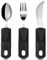 Vive Adaptive Utensil Set - Arthritis Aid Silverware for Parkinsons, Hand Tremors - Easy Grip for Shaking and Trembling Hands - Heavy Stainless Steel Spoon, Fork, Serrated Knife (Standard)