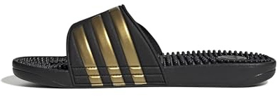 adidas Mixte Adissage Slides, Core Black / Gold Metallic / Core Black, 53 EU