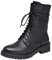 rismart Damen Biker Boots Mid-Calf Leder Stiefeletten mit Reißverschluss Schnürer Combat Boots(Schwarz,39 EU,250mm)