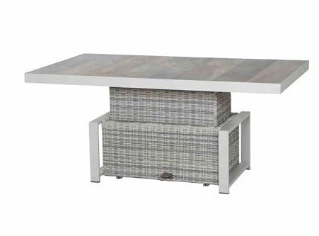 Siena Garden Lifttisch Corido matt-weiß-grau/Ice Grey 160x90x47/71cm