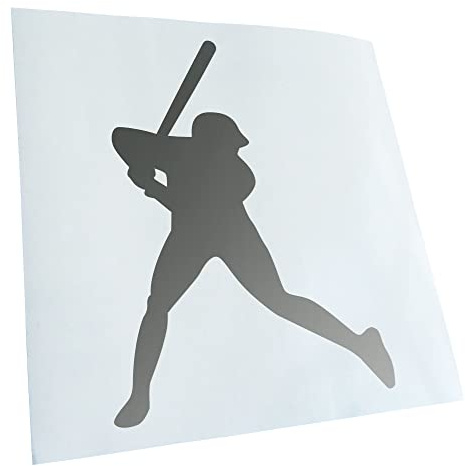 Kiwistar - Autocollant - pour joueur de baseball - argent - G24 - Pour voitures, vélos, véhicules, motos, cyclomoteurs, tuning, vitres arrière