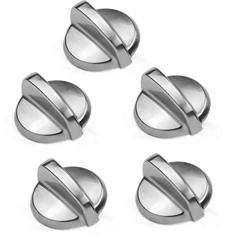 Fetechmate WB03T10325 Heavy Metal Knobs Compatible with G.E Cooktop Burner Stove Control Knobs Replace 2691864 AP5690210 PS3510510 EAP3510510 (5 Pack)