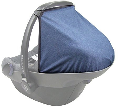 BAMBINIWELT Sonnenverdeck Sonnendach Sonnenschutz für Babyschale kompatibel mit Maxi Cosi PEBBLE meliert (blau meliert)