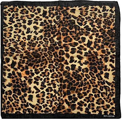 Topkids Accessories Hair Bandanas for Women Head Scarf Headbands Ladies Cotton Square Scarves Paisley Floral Camouflage Animal Print Leopard Tiger Neckerchief (Leopard Print)