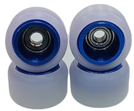 Leefai Pro Fingerboard Wheels Handmade Alloy Core Wheel – Finger Skateboard Wheels – Ultra Spin Bearing Misura 7.8 mmx4.8mm – Ruote bianche con nucleo in lega (blu)