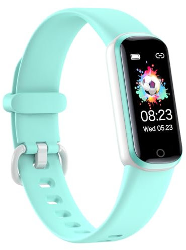 shylad Monitor de fitness para niños, reloj de fitness, resistente al agua, con frecuencia cardíaca y monitor de sueño, 11 modos deportivos, gran regalo para niñas, niños, niños de 6 a 13 años (verde)