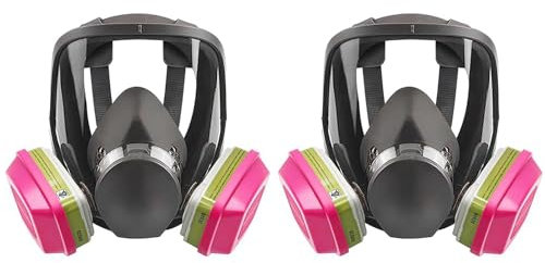 ferater 2X Masque Respiratoire, Masque Respiratoire RéUtilisable 6800 avec Filtres, AntibuéE, Respirateur Contre les Vapeurs Organiques