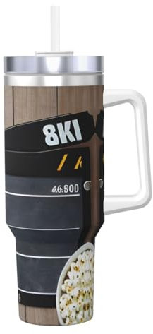 Borraccia termica a doppia parete con manico e coperchio con cannuccia, in acciaio inox, da 1184 ml, motivo: Bully di ghiaccio