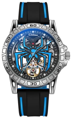 DAXIAOYU personlighet helautomatisk Tourbillon mekanisk klocka för män ihåligt skelett spindeldesign maskhål koncept klocka vattentät lysande mode trend armbandsur