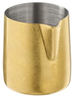 APS 10306 FLOW - Bricco per il latte in acciaio INOX 18/8, rivestito in PVD, effetto vintage, 150 ml, Ø 6 cm, altezza 6,5 cm, colore: Oro