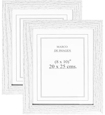 SHANN Set de 2 Marcos Para Fotos 20 x 25 cm, Marco de Madera, para Título Universitario, Poster, Fotografias Boda, Comunión, Diplomas, Juego de 2 unidades, Marcos de madera con cristal