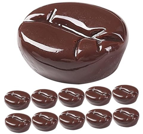 ERINGOGO 20pcs Artificial Coffee Beans Props for Craft Decor Realistic Resin Imitation Food Model for Restaurants Bars and Coffee Shops