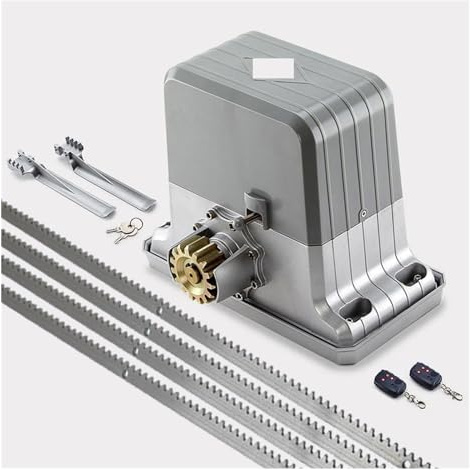 Abridor de portón corredizo, Operador automático de puerta corredera 1800KGS Motor AC220V/110V como cierre (sensor, botón, lámpara, opcional)(Kit 11)