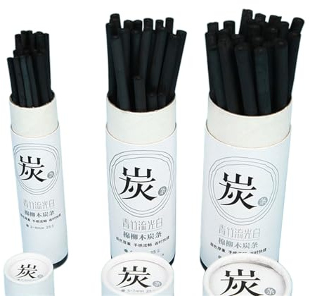 Set di 75 carboncini multifunzionali da 2-9 mm, matite da disegno a carbone, matite da artista per ombreggiatura e schizzi