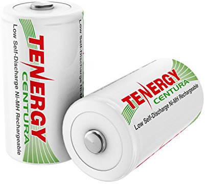 Tenergy Centura Rechargeable D Batteries, 8000mAh Low Self-Discharge 2-Pack
