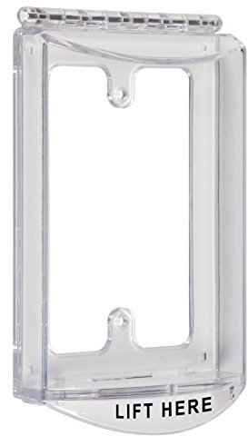 Safety Technology International, Inc. STI-6519 Single-Gang Hinged Clear Protective Polycarbonate Cover Multipurpose with Mounting Plate