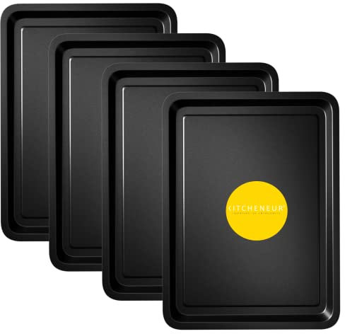Basic Essentials Backbleche, 32 cm, leicht zu reinigen, antihaftbeschichtet, 4 Stück