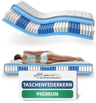 Hochwertige 7-Zonen Taschenfederkernmatratze 80 x 160 cm - 24 cm Premiumhöhe - Kindermatratze 80x160 cm - H2