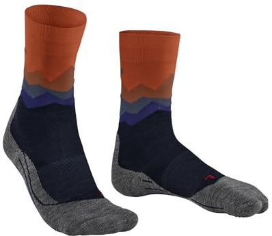 FALKE Herren Wandersocken TK2 Explore M So Wolle Funktionsmaterial antiblasen dick 1 Paar, Blau Marine 6123 Crest-O, 46-48