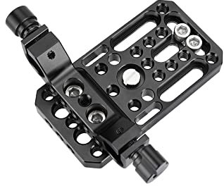 SZRIG Piastra di base universale per fotocamera integrata con morsetto doppio asta da 15 mm per treppiede per supporto a spalla