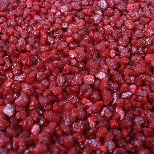 Aqua Della, Grava para Acuario de Color Rojo 2 kg, Suelo Decorativo y Funcional, Aporta Apoyo, Compuesto de Elementos, Enjuague con Agua Tibia Antes de su Uso
